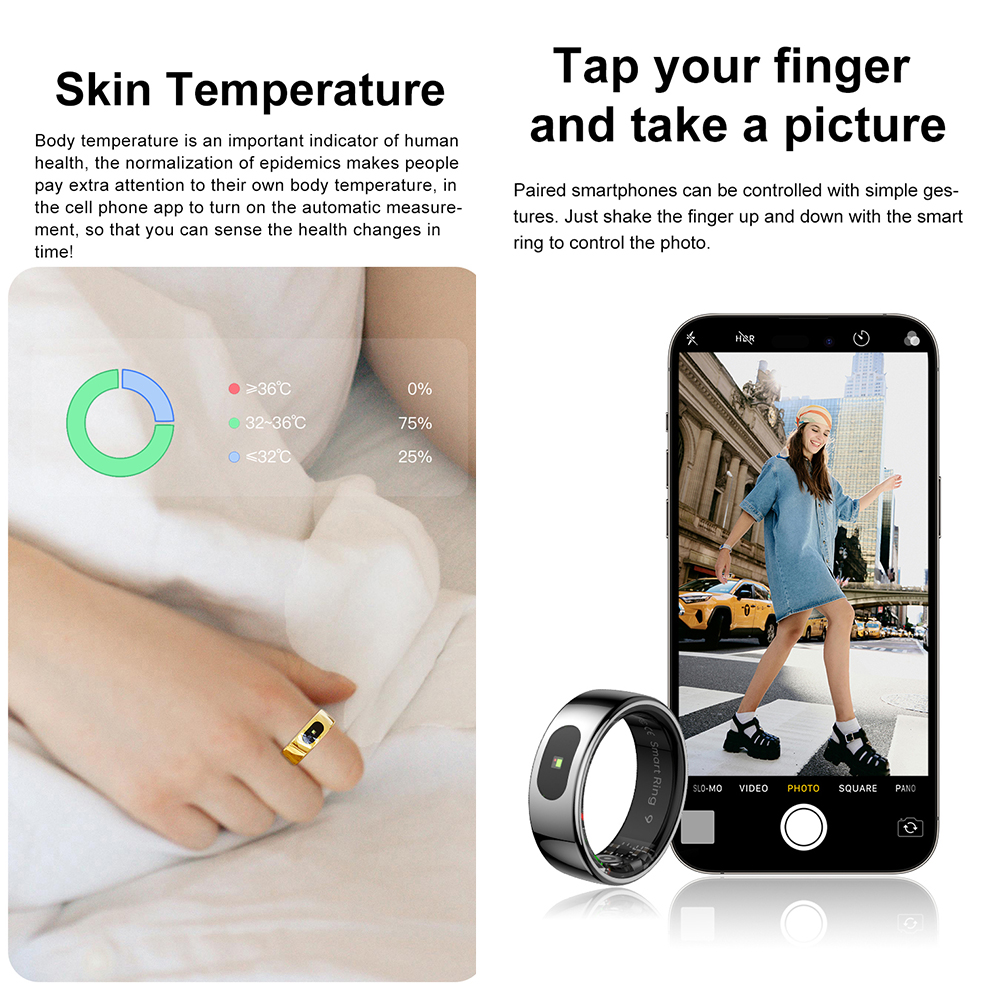 R08 Fitness Tracker Smart Ring - Temperature Ring Skin ulasan dan harga