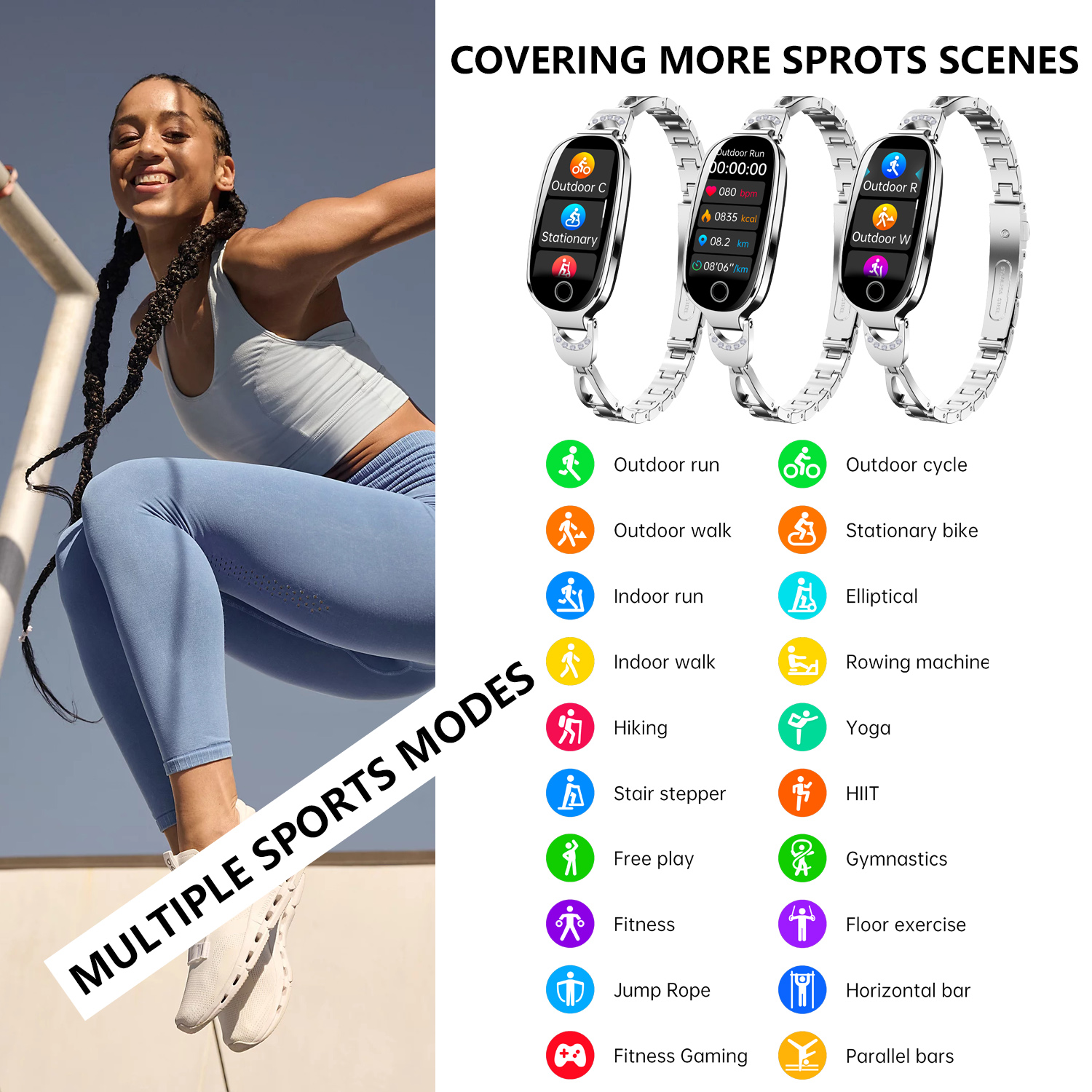 F81 Girl Heart Rate Waterproof - Breath Rate Monitor ulasan dan harga
