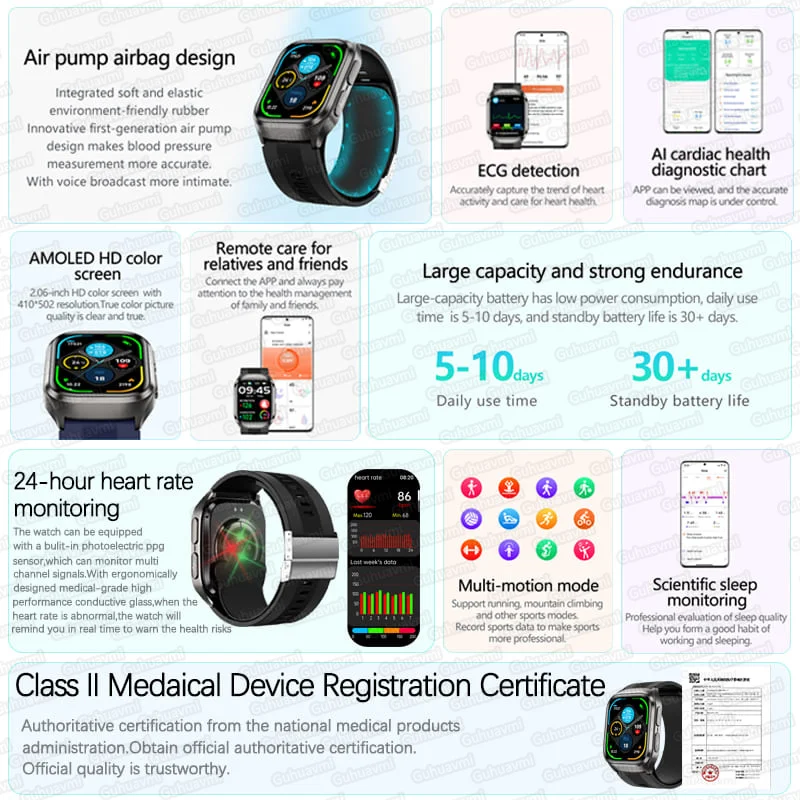 True Blood Pressure Smart Watc - Fall Detection Watch ulasan dan harga