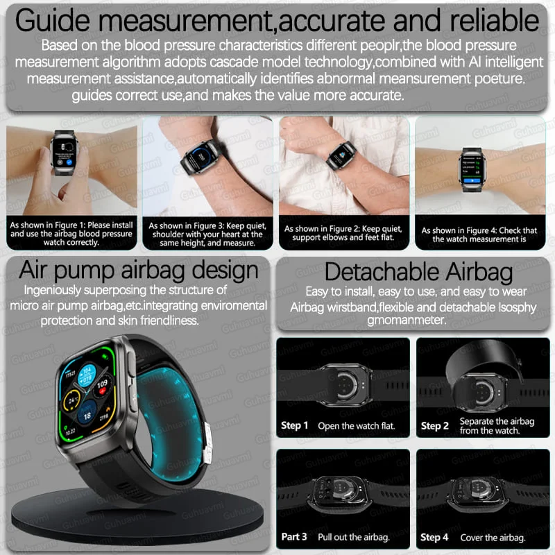 True Blood Pressure Smart Watc - Fall Detection Watch ulasan dan harga
