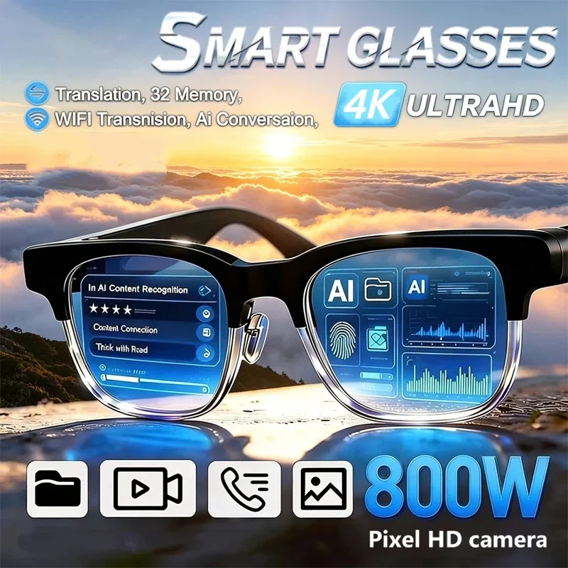 AI Smart Glasses 4K Remote Con - Smart Glasses Lens ulasan dan harga