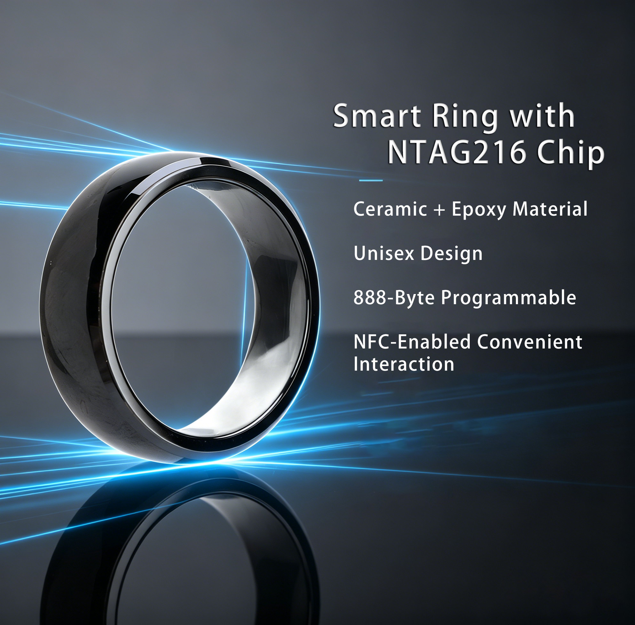 NFC Full Ceramic Smart Ring Co - Smart Ring Nfc Pay ulasan dan harga