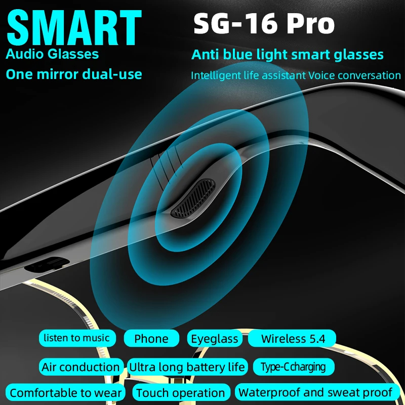 Lenovo New SG-16 Pro Smart Aud - Smart Glasses Lens ulasan dan harga