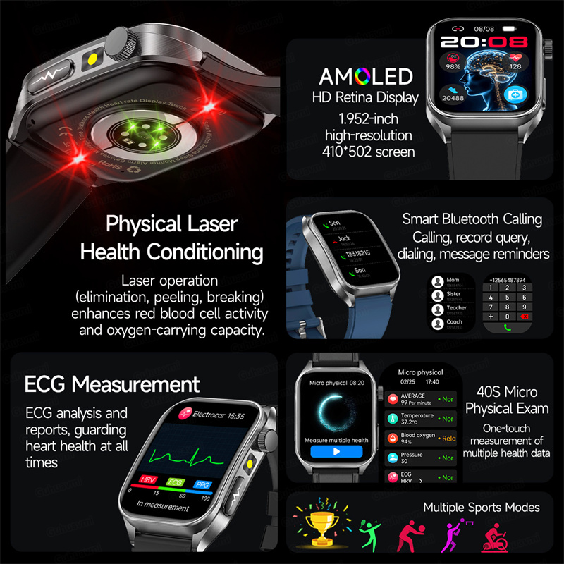 Smart Watch 650nm Dual probe l - Fall Detection Watch ulasan dan harga