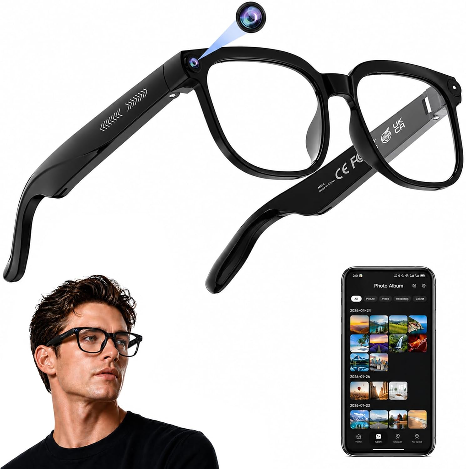 AI Smart Glasses: 4K Camera, R - Smart Glasses Lens ulasan dan harga