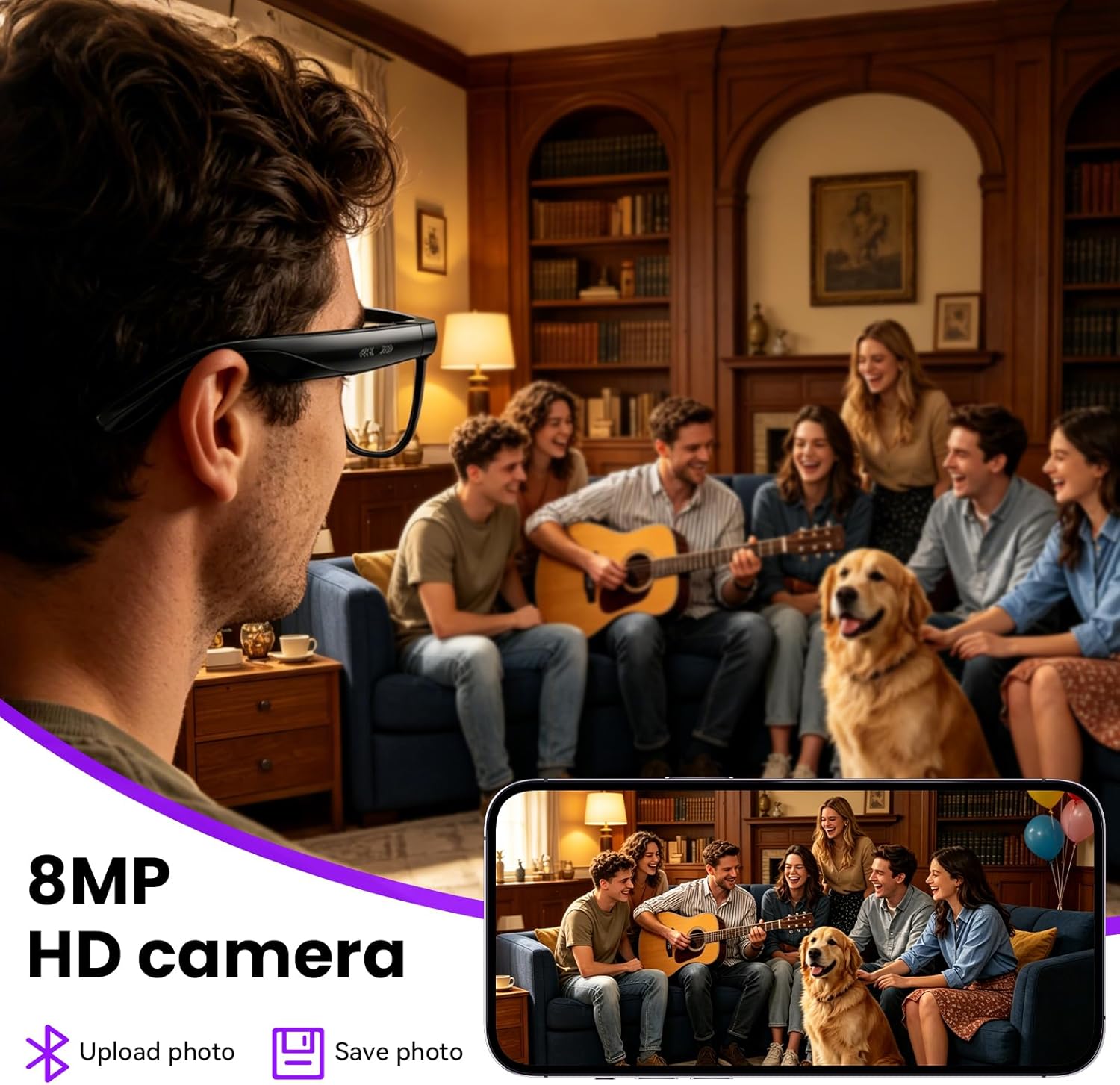 8MP Camera Smart Glasses: 4K P - Smart Glasses Lens ulasan dan harga
